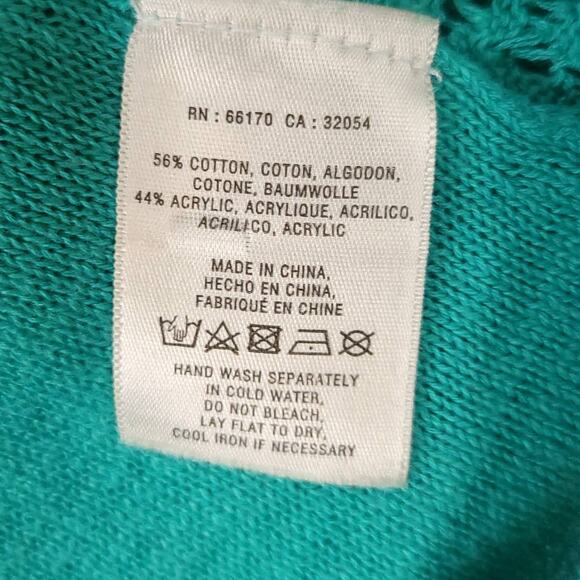 Anthropologie Sparrow Teal Blue Knit Scoop Neck Sweater Lightweight Size Small - Picture 8 of 9